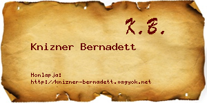 Knizner Bernadett névjegykártya